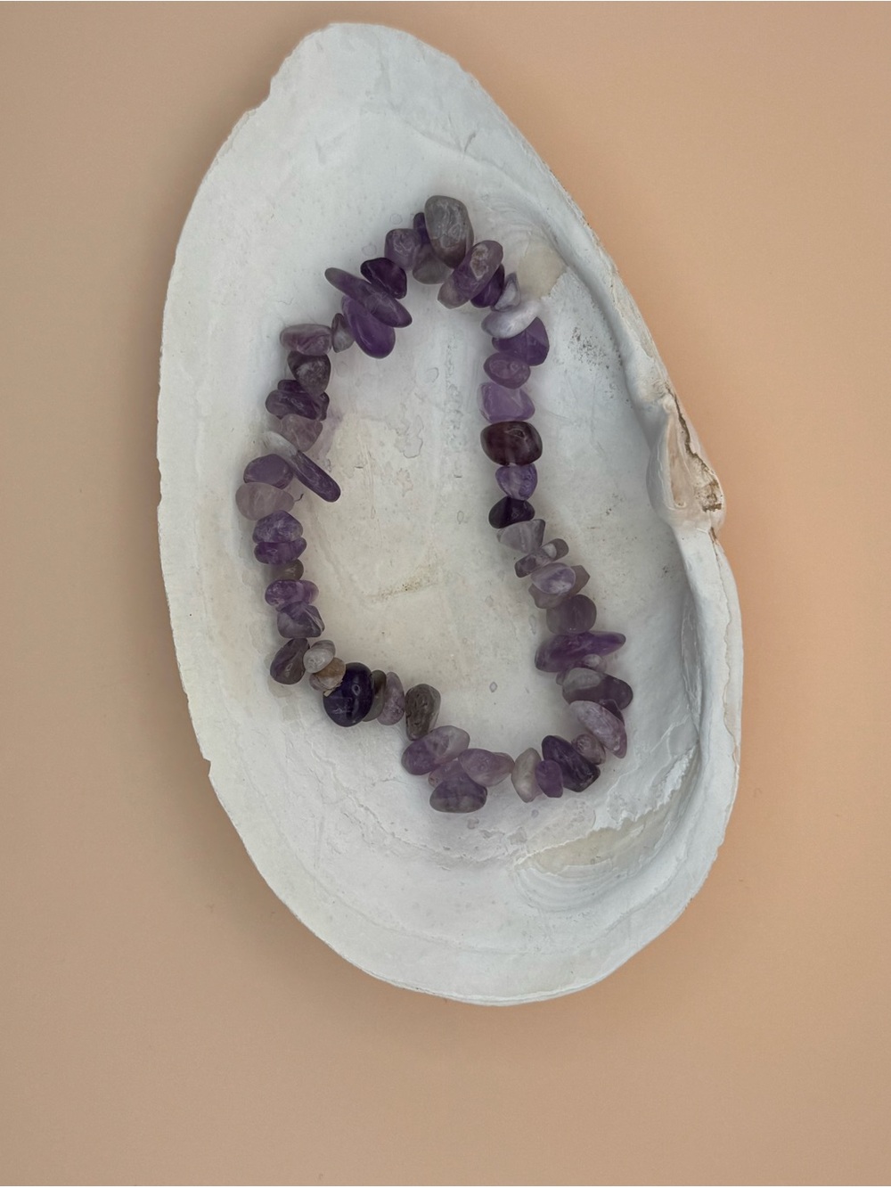 Amethyst Chip Stretch Bracelet - Purple